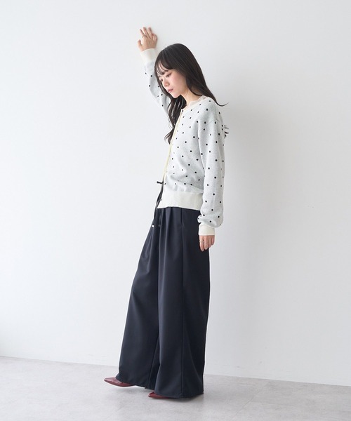 earth music&ecology（アースミュージックアンドエコロジー）の「ドットジャガードカーディガン（カーディガン/ボレロ・レディース・グレー/アイボリー・FREE）」の14枚目の写真