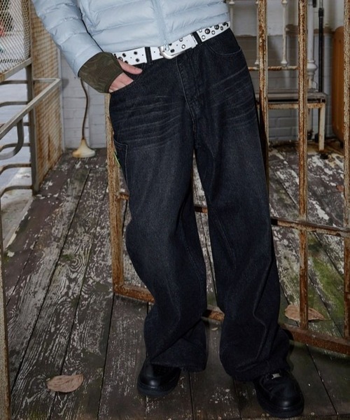 HOODHOOD（フッドフッド）の「★K-POPアイドル着用【UNISEX】HOODHOOD／NO STRESSデニム（デニムパンツ・レディース・ブルー/ブラック・MEDIUM/LARGE）」の13枚目の写真