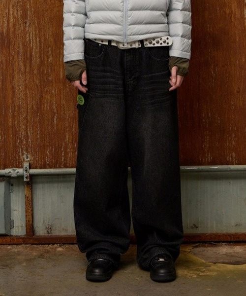 HOODHOOD（フッドフッド）の「★K-POPアイドル着用【UNISEX】HOODHOOD／NO STRESSデニム（デニムパンツ・レディース・ブルー/ブラック・MEDIUM/LARGE）」の8枚目の写真