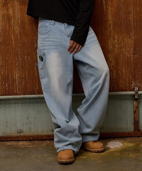 HOODHOOD（フッドフッド）の「★K-POPアイドル着用【UNISEX】HOODHOOD／NO STRESSデニム（デニムパンツ・レディース・ブルー/ブラック・MEDIUM/LARGE）」の10枚目の写真