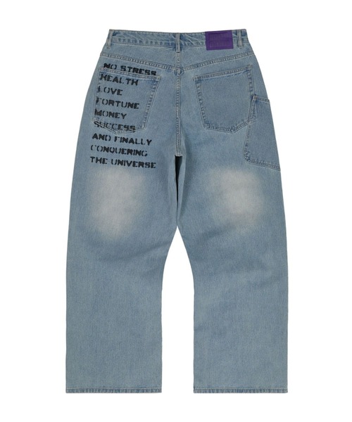 HOODHOOD（フッドフッド）の「★K-POPアイドル着用【UNISEX】HOODHOOD／NO STRESSデニム（デニムパンツ・レディース・ブルー/ブラック・MEDIUM/LARGE）」の3枚目の写真