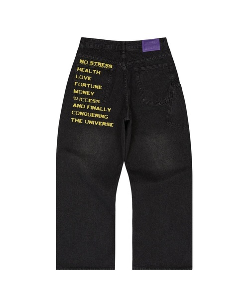 HOODHOOD（フッドフッド）の「★K-POPアイドル着用【UNISEX】HOODHOOD／NO STRESSデニム（デニムパンツ・レディース・ブルー/ブラック・MEDIUM/LARGE）」の6枚目の写真