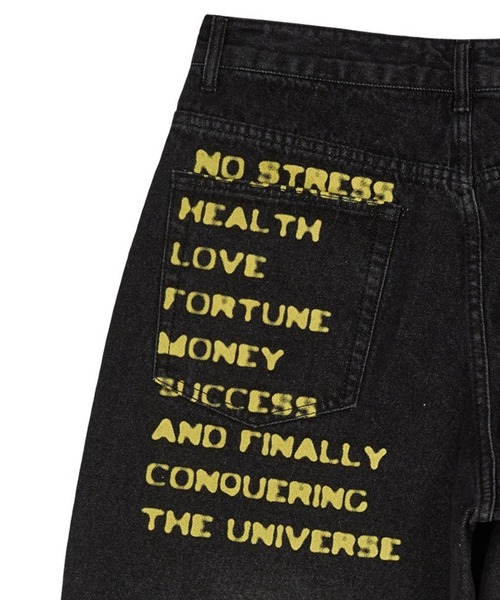 HOODHOOD（フッドフッド）の「★K-POPアイドル着用【UNISEX】HOODHOOD／NO STRESSデニム（デニムパンツ・レディース・ブルー/ブラック・MEDIUM/LARGE）」の7枚目の写真