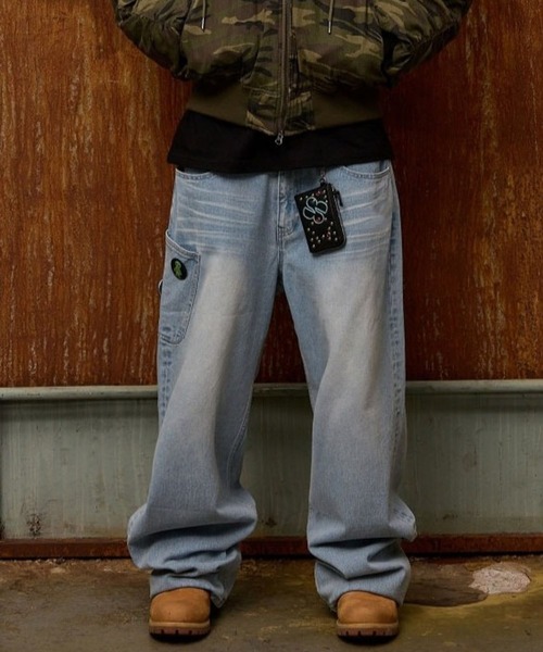 HOODHOOD（フッドフッド）の「★K-POPアイドル着用【UNISEX】HOODHOOD／NO STRESSデニム（デニムパンツ・レディース・ブルー/ブラック・MEDIUM/LARGE）」の16枚目の写真