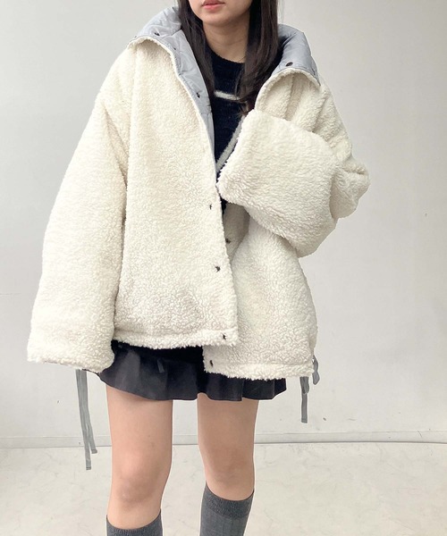 AS KNOW AS plus（アズノゥアズプラス）の「♪リバーシブル ボア×キルティング スタンドコート（その他アウター・レディース・ブルー/ブラック/アイボリー・FREE）」の11枚目の写真