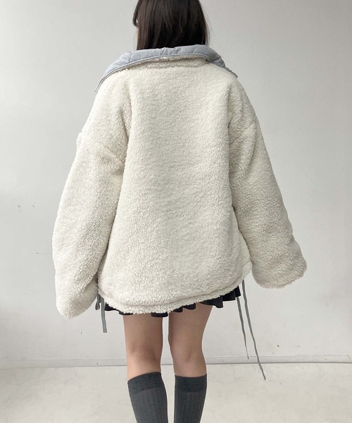 AS KNOW AS plus（アズノゥアズプラス）の「♪リバーシブル ボア×キルティング スタンドコート（その他アウター・レディース・ブルー/ブラック/アイボリー・FREE）」の13枚目の写真