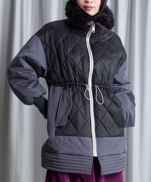 MARECHAL TERRE(マルシャルテル)の「キルティングブルゾン(ブルゾン・レディース・ブラック/アイボリー/チャコールグレー/カーキ・MEDIUM)」の3枚目の写真