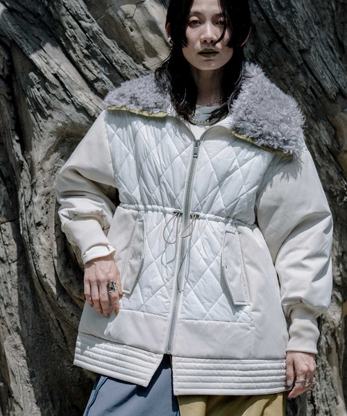 MARECHAL TERRE(マルシャルテル)の「キルティングブルゾン(ブルゾン・レディース・ブラック/アイボリー/チャコールグレー/カーキ・MEDIUM)」の1枚目の写真