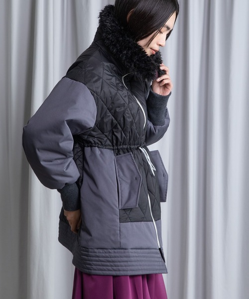 MARECHAL TERRE(マルシャルテル)の「キルティングブルゾン(ブルゾン・レディース・ブラック/アイボリー/チャコールグレー/カーキ・MEDIUM)」の8枚目の写真