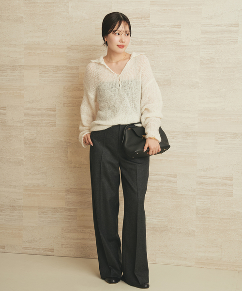 plage（プラージュ）の「《追加》ALPACA MIX BUTTON ニット 2（ニット/セーター・レディース・チャコールグレー/ベージュ/ホワイト・FREE）」の6枚目の写真