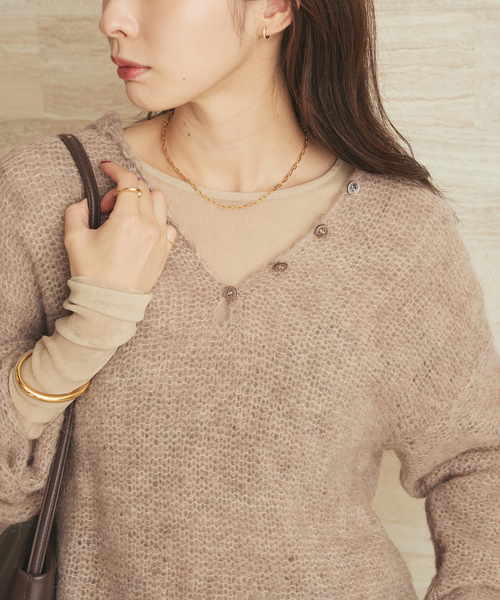 追加》ALPACA MIX BUTTON ニット 2（ニット/セーター）｜Plage