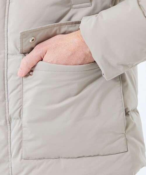 マッキントッシュフィロソフィー　白ダウン　ノーカラー セール】メモリーストレッチ フーデッドダウンブルゾン（ダウン