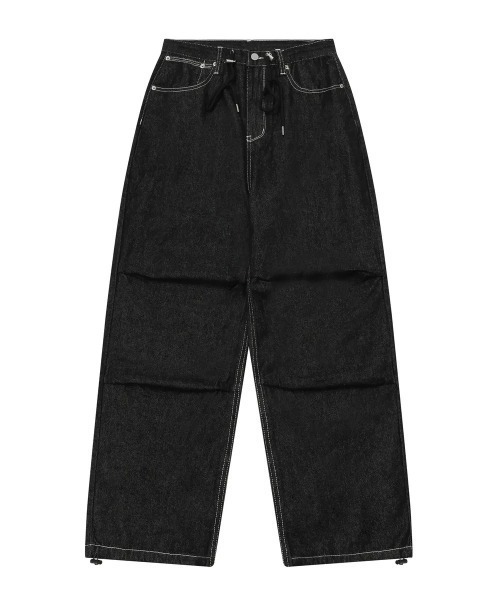 MUCENT（ムセント）の「【日本未発売/WEB限定】MUCENT(ムセント)/オーバーサイズ ワイド バックポケット ロゴ デニム パンツ/MAXXI BACK POCKET BIG LOGO DENIM（デニムパンツ・レディース・ダークブルー/ブラック・FREE）」の13枚目の写真