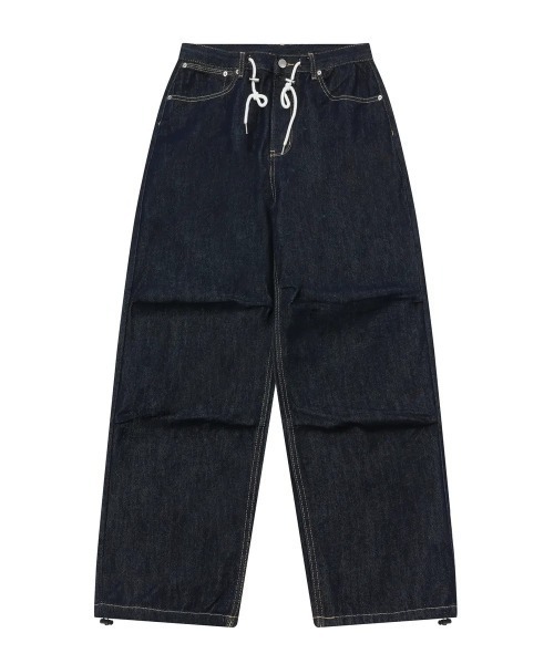 MUCENT（ムセント）の「【日本未発売/WEB限定】MUCENT(ムセント)/オーバーサイズ ワイド バックポケット ロゴ デニム パンツ/MAXXI BACK POCKET BIG LOGO DENIM（デニムパンツ・レディース・ダークブルー/ブラック・FREE）」の21枚目の写真