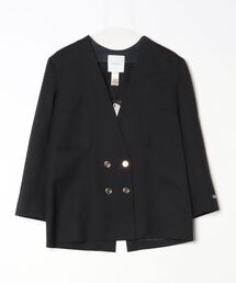 ブランド古着】Patou｜パトゥのノーカラージャケット（ウール・ニット