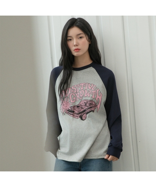 ACOVER（オコボ）の「グロウサン ラグラン ロングスリーブ 3カラー（Tシャツ/カットソー・レディース・ネイビー/オートミール/チャコール・FREE）」の3枚目の写真