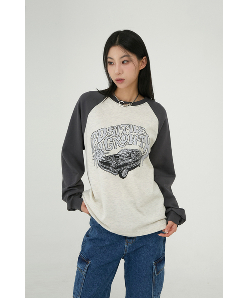 ACOVER（オコボ）の「グロウサン ラグラン ロングスリーブ 3カラー（Tシャツ/カットソー・レディース・ネイビー/オートミール/チャコール・FREE）」の4枚目の写真