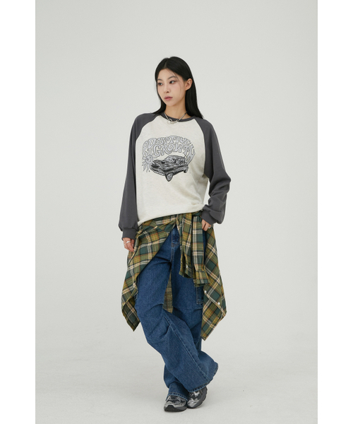 ACOVER（オコボ）の「グロウサン ラグラン ロングスリーブ 3カラー（Tシャツ/カットソー・レディース・ネイビー/オートミール/チャコール・FREE）」の5枚目の写真