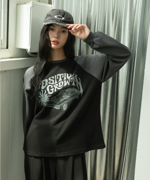 ACOVER（オコボ）の「グロウサン ラグラン ロングスリーブ 3カラー（Tシャツ/カットソー・レディース・ネイビー/オートミール/チャコール・FREE）」の8枚目の写真