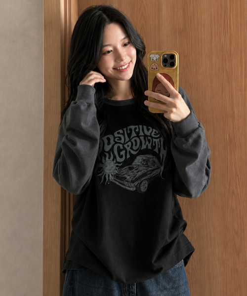 ACOVER(オコボ)の「グロウサン ラグラン ロングスリーブ 3カラー(Tシャツ/カットソー・レディース・ネイビー/オートミール/チャコール・FREE)」の15枚目の写真