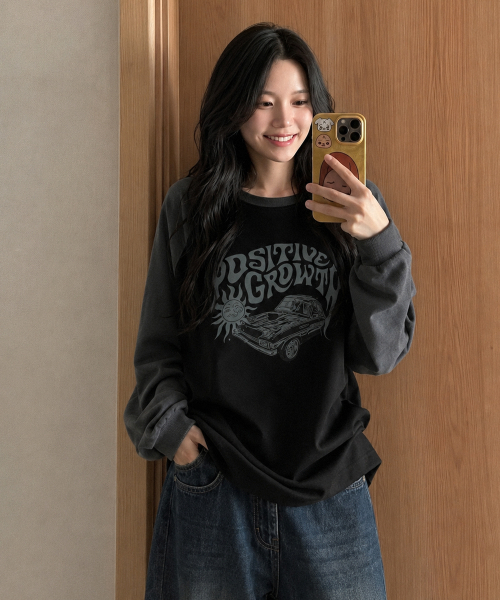 ACOVER(オコボ)の「グロウサン ラグラン ロングスリーブ 3カラー(Tシャツ/カットソー・レディース・ネイビー/オートミール/チャコール・FREE)」の16枚目の写真