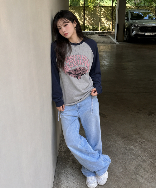ACOVER(オコボ)の「グロウサン ラグラン ロングスリーブ 3カラー(Tシャツ/カットソー・レディース・ネイビー/オートミール/チャコール・FREE)」の7枚目の写真