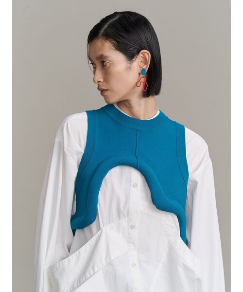 UN3D.(アンスリード)の「EDGE WAVE KNIT VEST / エッジウェーブニットベスト(ベスト・レディース・オレンジ/ブラック/グレー/ターコイズブルー・FREE)」の3枚目の写真