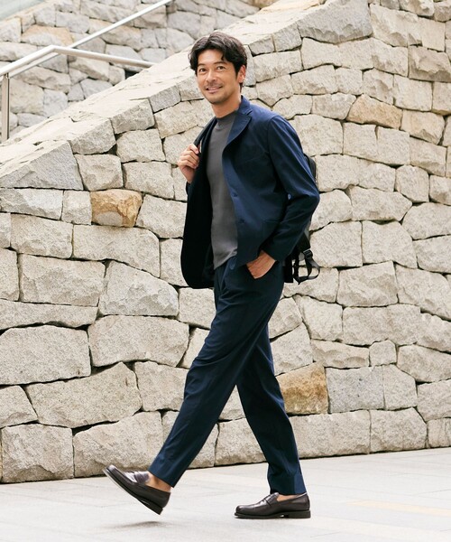 Paul Stuart（ポールスチュアート）の「【吸水速乾/ウォッシャブル】マイクロドットエアパンツ（スラックス・メンズ・ベージュ/ネイビー・50/48/46）」の8枚目の写真