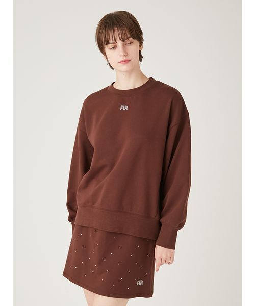 FURFUR(ファーファー)の「クリスタルロゴスウェットセットアップ(ワンピース・レディース・ネイビー/ブラウン/ピンク/アイボリー・F)」の2枚目の写真