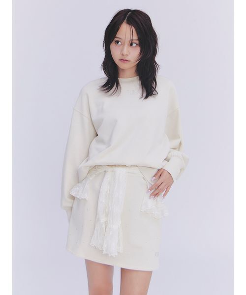 FURFUR(ファーファー)の「クリスタルロゴスウェットセットアップ(ワンピース・レディース・ネイビー/ブラウン/ピンク/アイボリー・F)」の1枚目の写真