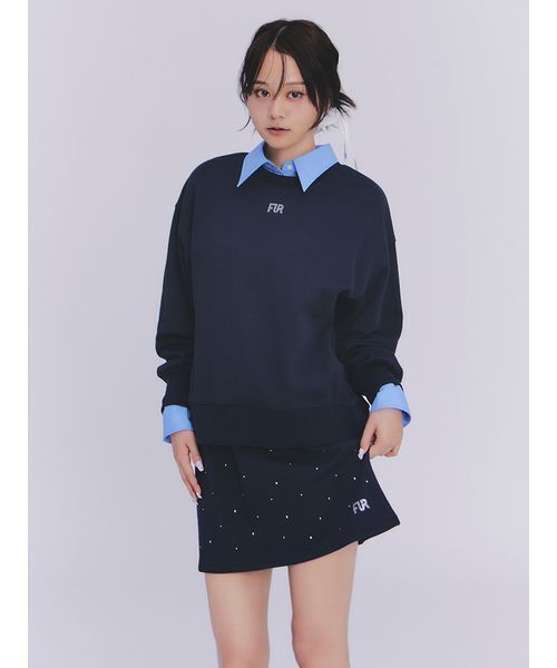 FURFUR(ファーファー)の「クリスタルロゴスウェットセットアップ(ワンピース・レディース・ネイビー/ブラウン/ピンク/アイボリー・F)」の5枚目の写真