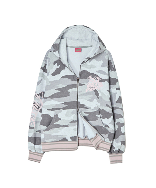 NYXX(エヌワイエックスエックス)の「EMBLEM PRINTING HOOD ZIP-UP CAMO(パーカー・レディース・その他・FREE)」の2枚目の写真