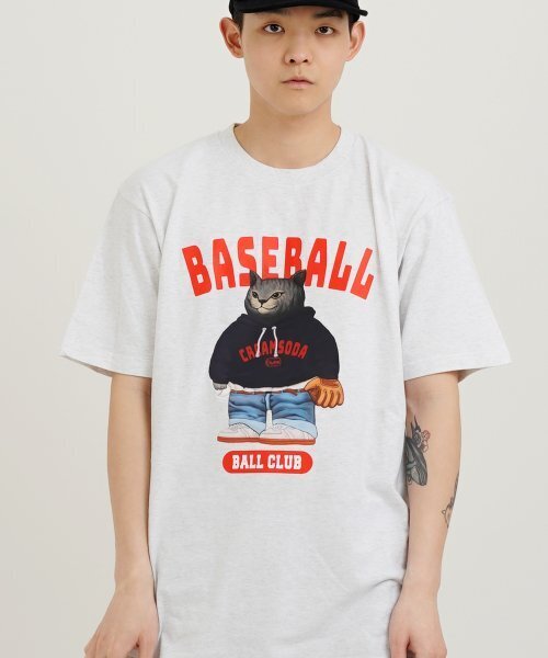 CREAM SODA LAB(クリームソーダラボ)の「ベースボールクラブ 半袖Tシャツ ライトグレー(Tシャツ/カットソー・メンズ・その他・XX-LARGE/X-LARGE/MEDIUM/LARGE)」の1枚目の写真