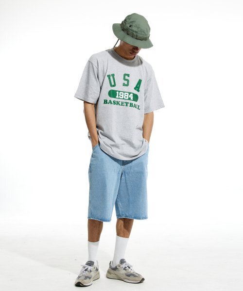 CREAM SODA LAB(クリームソーダラボ)の「ユエスエイバスケットボール 半袖Tシャツ グレー グリーン(Tシャツ/カットソー・レディース・その他・LARGE/MEDIUM/X-LARGE/XX-LARGE)」の8枚目の写真
