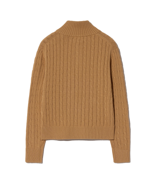 YALE(イェール)の「ウィメンズケーブルハーフジップニット_キャメル(ニット/セーター・レディース・その他・SMALL/MEDIUM/LARGE)」の3枚目の写真