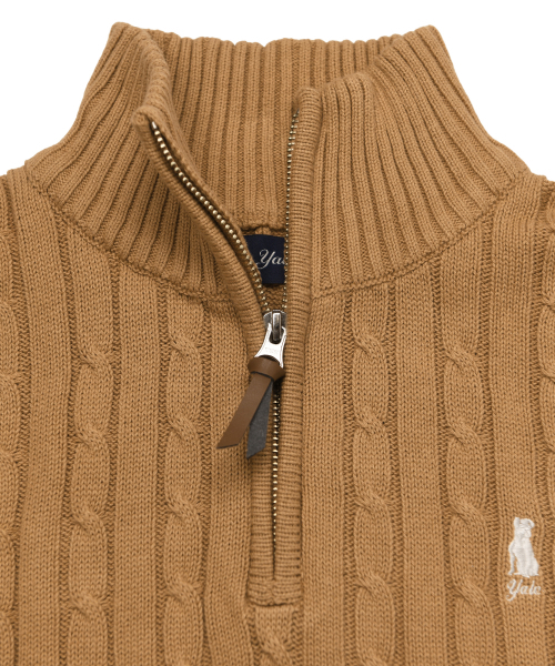 YALE(イェール)の「ウィメンズケーブルハーフジップニット_キャメル(ニット/セーター・レディース・その他・SMALL/MEDIUM/LARGE)」の4枚目の写真