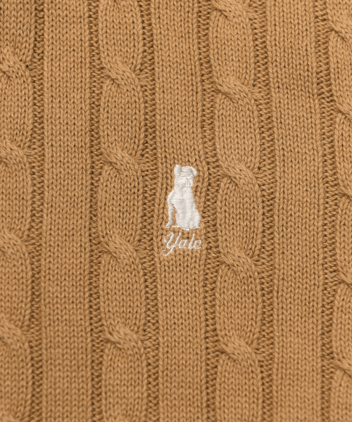 YALE(イェール)の「ウィメンズケーブルハーフジップニット_キャメル(ニット/セーター・レディース・その他・SMALL/MEDIUM/LARGE)」の5枚目の写真
