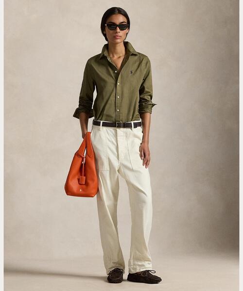 POLO RALPH LAUREN（ポロ ラルフ ローレン）の「クラシック フィット コットン ツイル シャツ（シャツ/ブラウス・レディース・グリーン・L/M/S/XL/XS/XXS）」の6枚目の写真