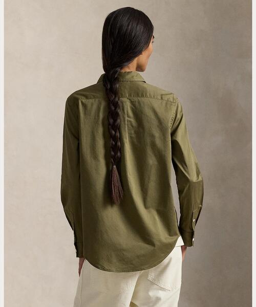 POLO RALPH LAUREN（ポロ ラルフ ローレン）の「クラシック フィット コットン ツイル シャツ（シャツ/ブラウス・レディース・グリーン・L/M/S/XL/XS/XXS）」の5枚目の写真