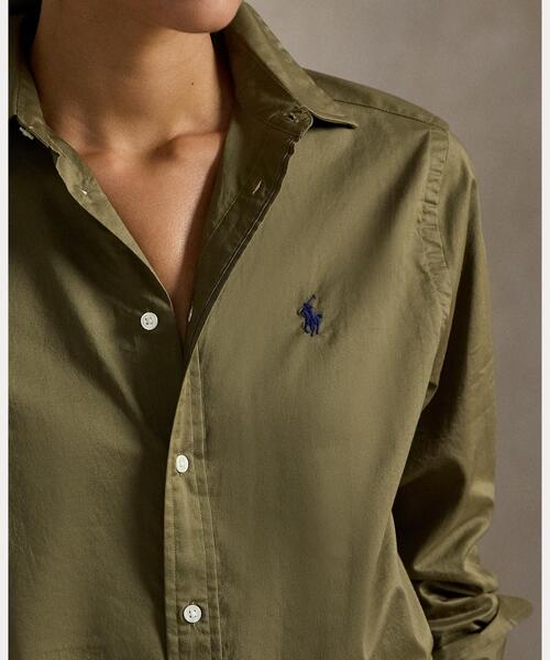 POLO RALPH LAUREN（ポロ ラルフ ローレン）の「クラシック フィット コットン ツイル シャツ（シャツ/ブラウス・レディース・グリーン・L/M/S/XL/XS/XXS）」の4枚目の写真