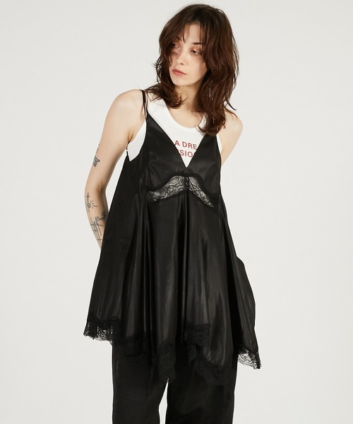 PRANK PROJECT(プランクプロジェクト)の「レースヘムボリュームチュニック / Lace Hem Volume Tunic(その他トップス・レディース・ブラック/ホワイト・FREE)」の4枚目の写真