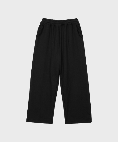 ALKI ALKA（アルキアルカ）の「Frill Wide Pants (Black)（スウェットパンツ・レディース・ブラック・FREE）」の3枚目の写真