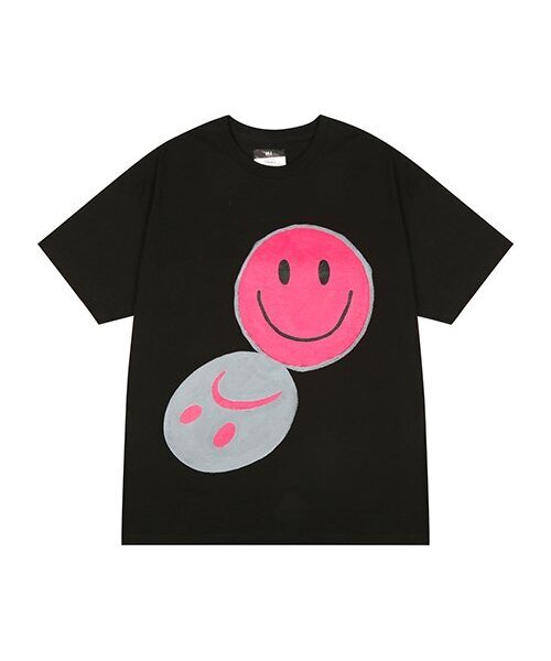 THE MADNESS(ザ マッドネス)の「HAND WORK TWO SMILE T-SHIRTS_BK(Tシャツ/カットソー・メンズ・その他・FREE)」の1枚目の写真