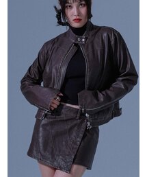 DILETTANTISME（ディレッタンティズム）の「Pigmented Vintage Vegan Leather Setup (BR)（スカート）」