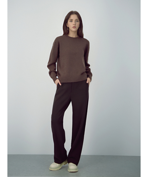 ACUD（アクド）の「Round Wool Knit _Brown（ニット/セーター・レディース・アッシュブラウン・FREE）」の3枚目の写真