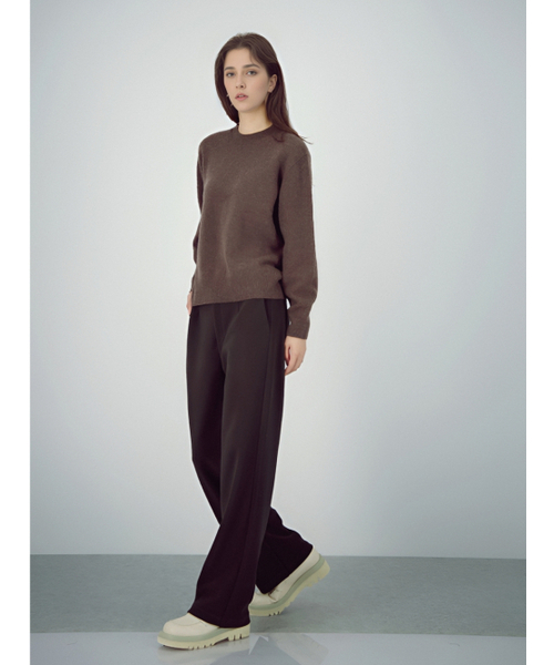 ACUD（アクド）の「Round Wool Knit _Brown（ニット/セーター・レディース・アッシュブラウン・FREE）」の5枚目の写真