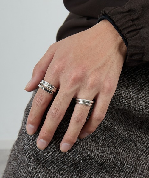 XOLO JEWELRY/ショロジュエリー] TRIPLE WITH CUSHION シルバーリング 