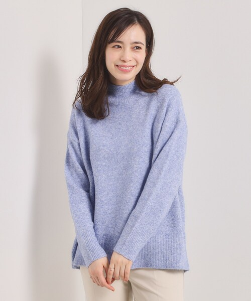 ITS'DEMO（イッツデモ）の「【洗濯機OK】ミックスヤーンハイネックニット（ニット/セーター・レディース・レッド系1/サックスブルー/パープル系/ピンク系・00）」の2枚目の写真