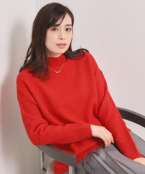 ITS'DEMO（イッツデモ）の「【洗濯機OK】ミックスヤーンハイネックニット（ニット/セーター・レディース・レッド系1/サックスブルー/パープル系/ピンク系・00）」の6枚目の写真