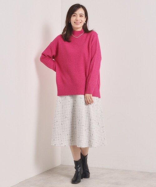 ITS'DEMO（イッツデモ）の「【洗濯機OK】ミックスヤーンハイネックニット（ニット/セーター・レディース・レッド系1/サックスブルー/パープル系/ピンク系・00）」の10枚目の写真